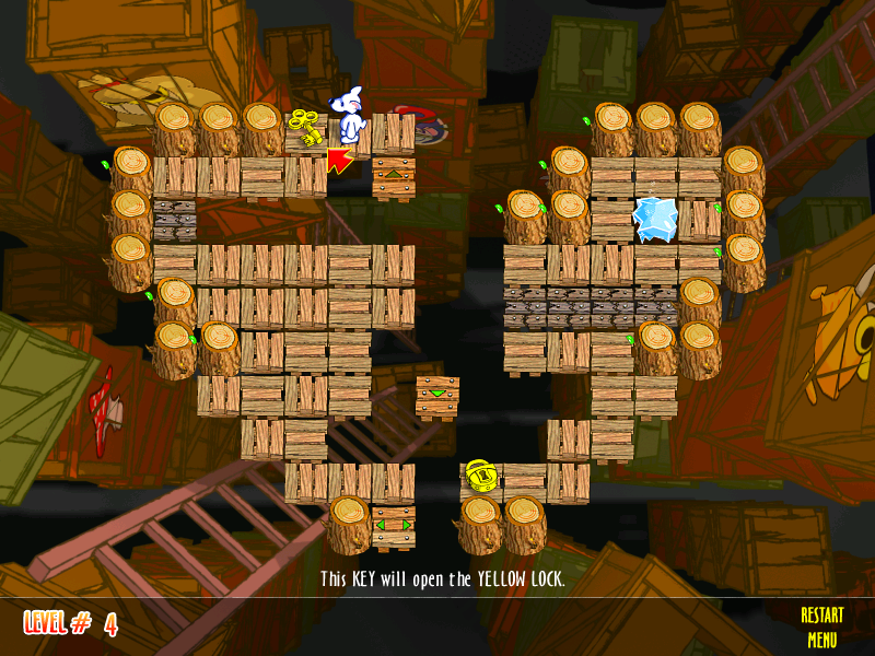 Snowy: Puzzle Islands (Windows) screenshot: I wonder what this giant key is for.