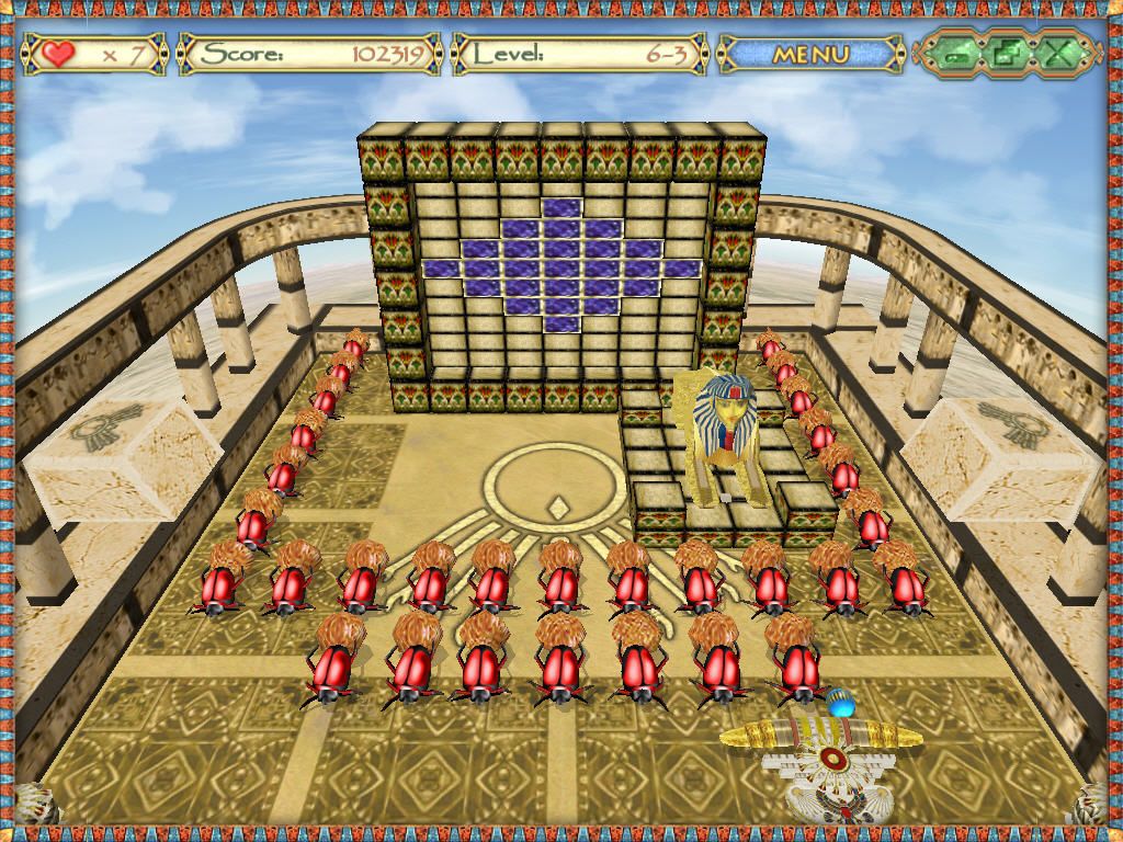 Egyptian Ball (Windows) screenshot: An army of dung beatles!