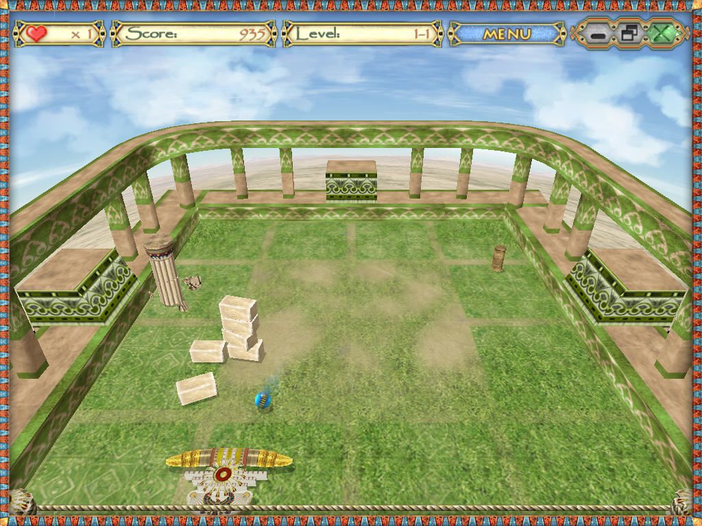 Egyptian Ball (Windows) screenshot: The first temple is no more.