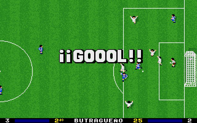 PC Fútbol (DOS) screenshot: Goal