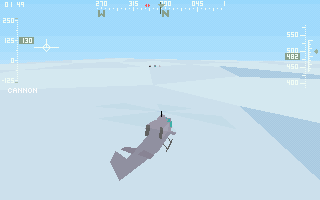 Gunship 2000: Philippine Islands & Antarctica Scenario Disk With Mission Builder (DOS) screenshot: External view [Antarctica campaign]