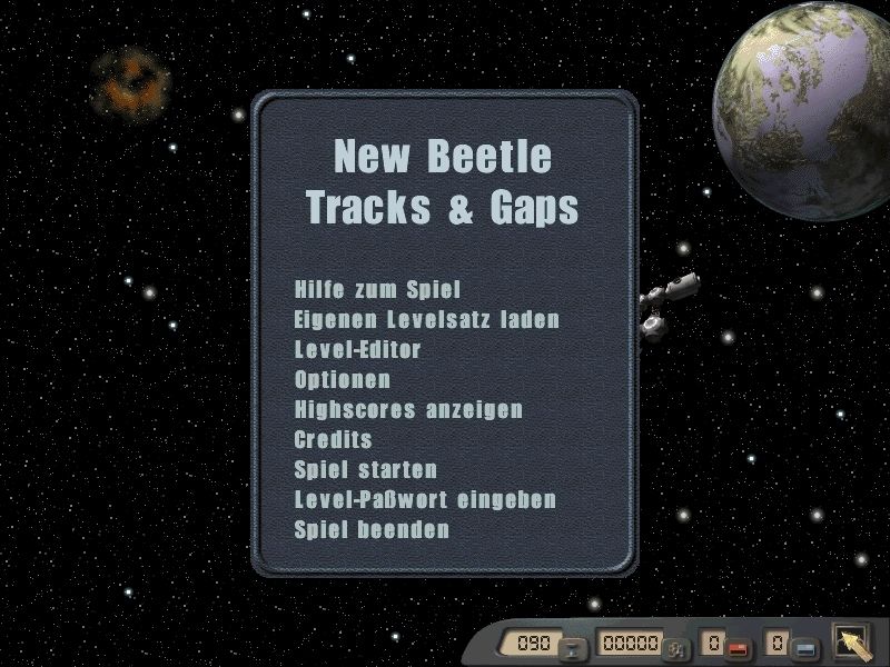 New Beetle Tracks and Gaps (Windows) screenshot: Main menu.