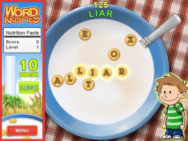 Word Krispies (Windows) screenshot: Game start