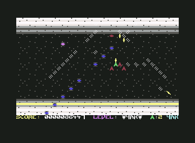 Voidrunner (Commodore 64) screenshot: Random shooting