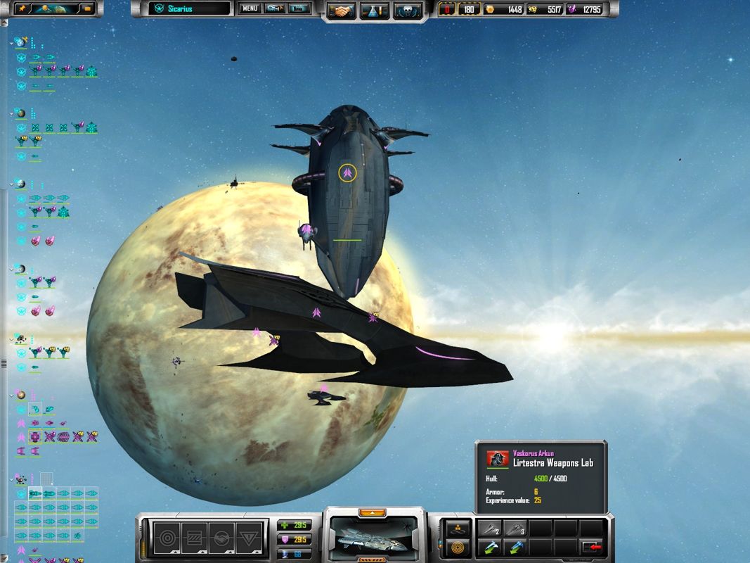 Sins of a Solar Empire (Windows) screenshot: A close view upon the missile defense system.
