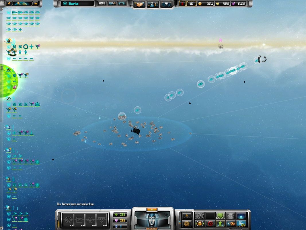 Sins of a Solar Empire (Windows) screenshot: My fleet enters the system - and is greeted by too many pirates.