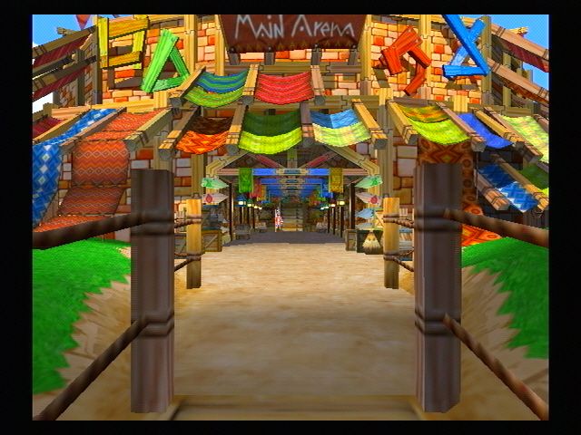 Magic Pengel: The Quest for Color (PlayStation 2) screenshot: Approaching the maim arena.