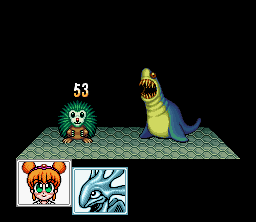 Sansara Naga 2 (SNES) screenshot: Fighting in a cave