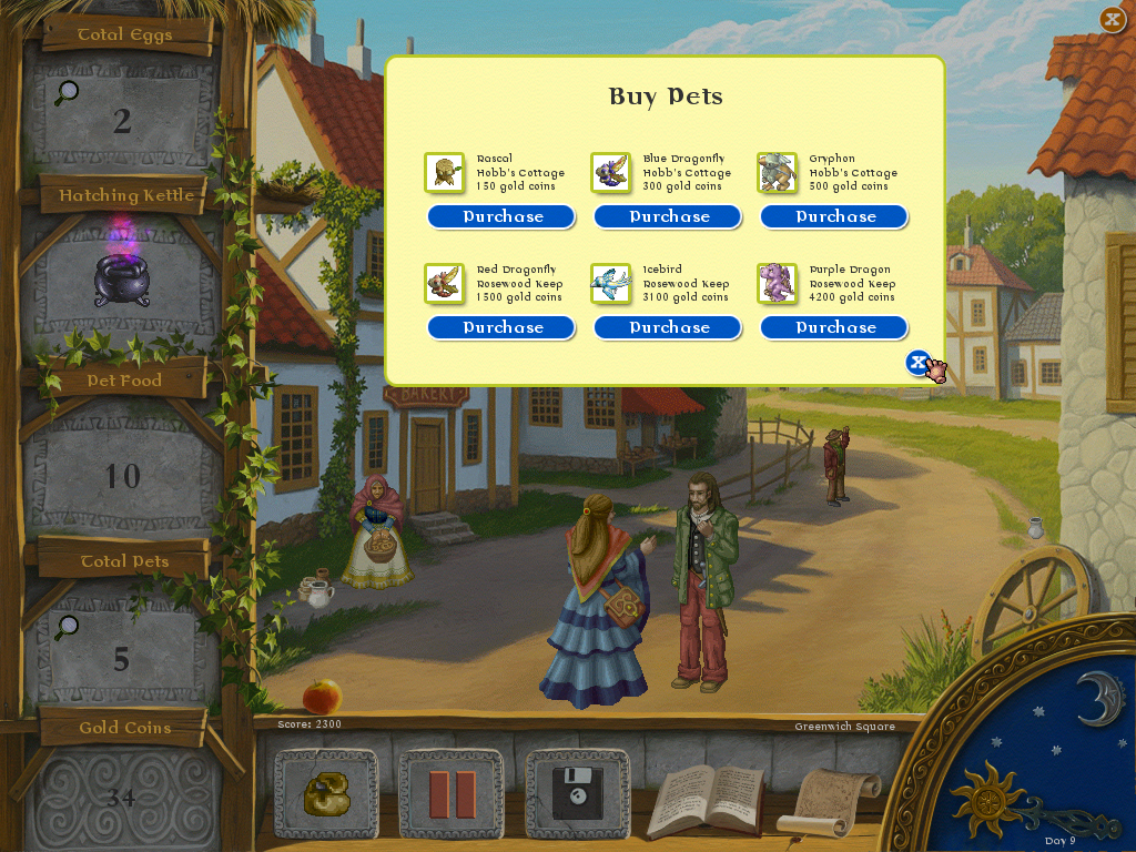 Grimm's Hatchery (Windows) screenshot: Buying better pets.
