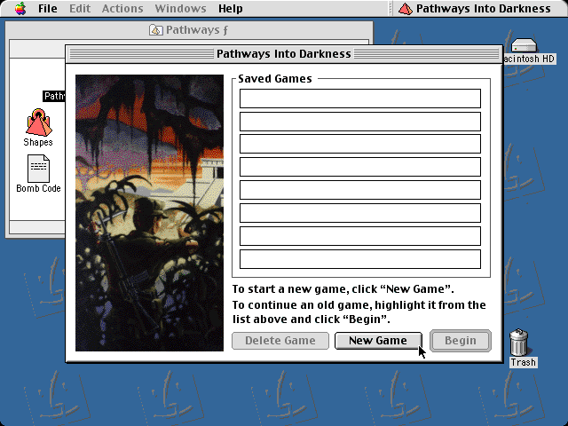 Pathways into Darkness (Macintosh) screenshot: The splash screen--very straightforward.