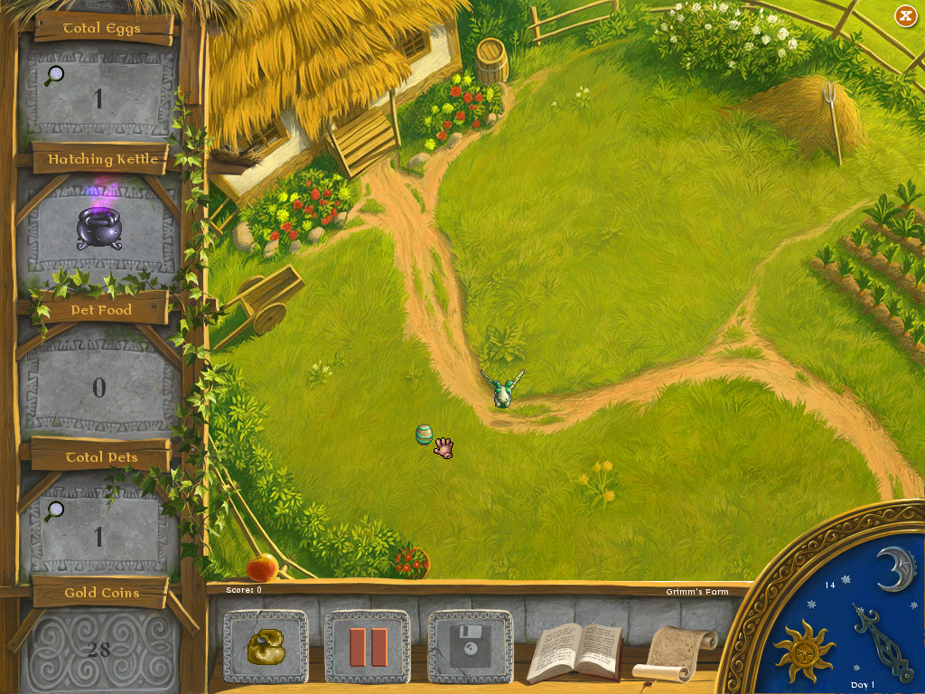 Grimm's Hatchery (Windows) screenshot: The dragonfly has laid an egg.