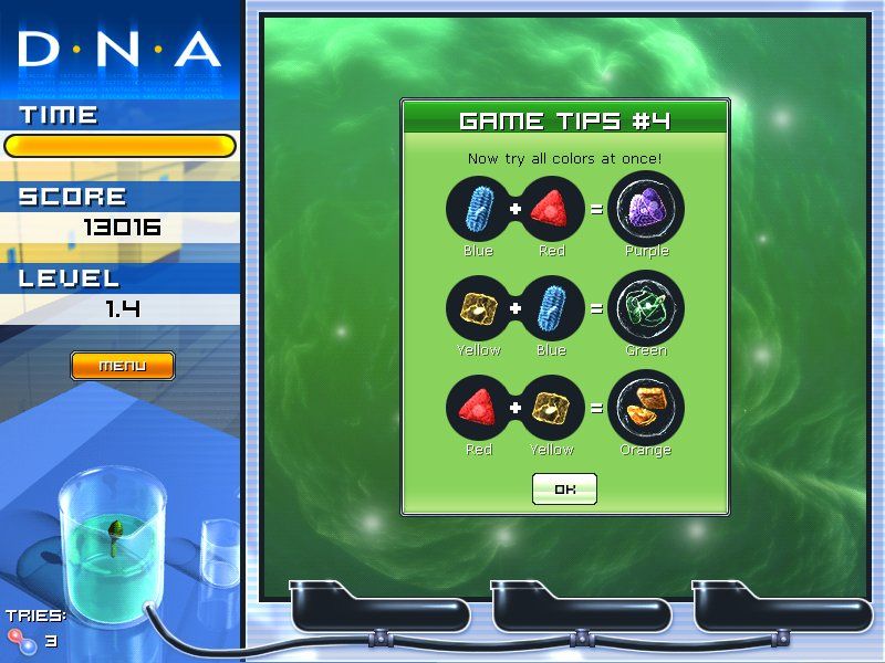 D.N.A. (Windows) screenshot: Color combinations