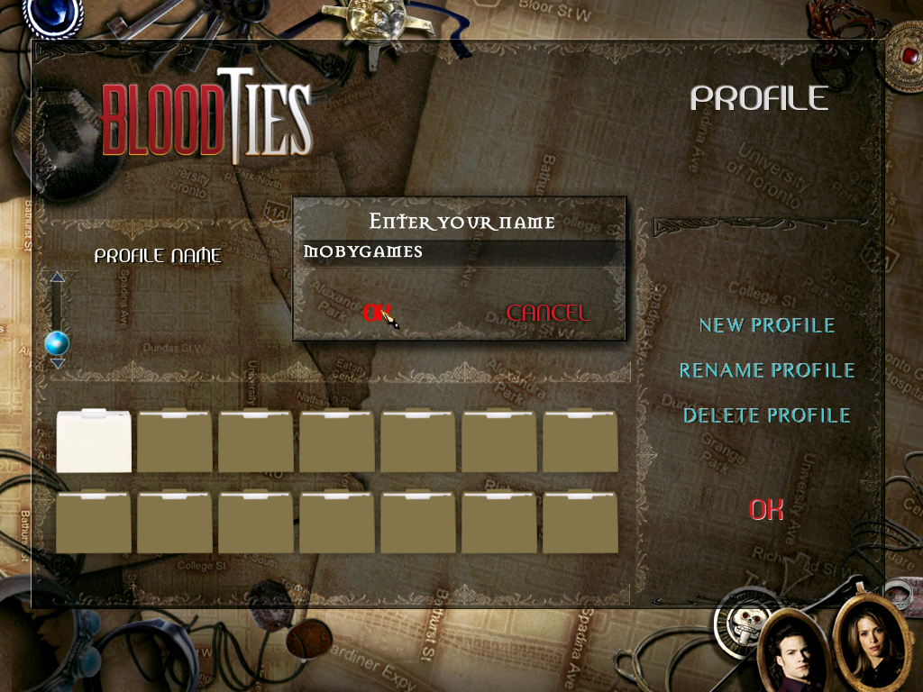 Blood Ties (Windows) screenshot: Profile creation