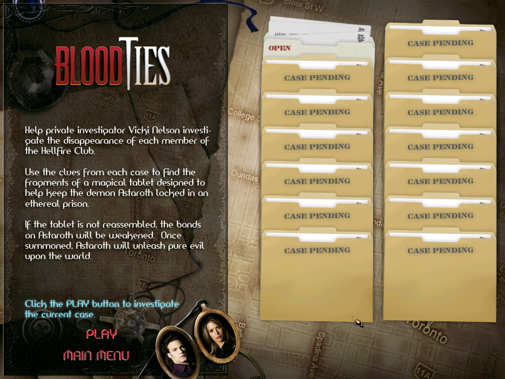 Blood Ties (Windows) screenshot: Case files