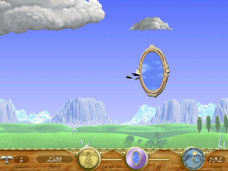 Flying Leo (Windows) screenshot: I wonder if I can pick up this giant mirror too!