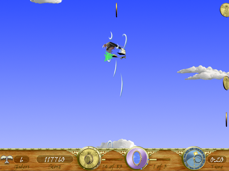 Flying Leo (Windows) screenshot: Almost collided with a giant bird!