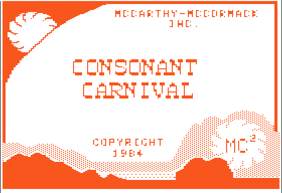 Consonant Carnival (Apple II) screenshot: Title Screen