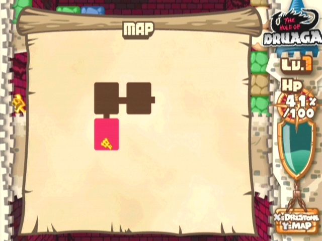 Mr. Driller: Drill Land (GameCube) screenshot: Once you've got the key, you'll need to teleport elsewhere using a Dristone