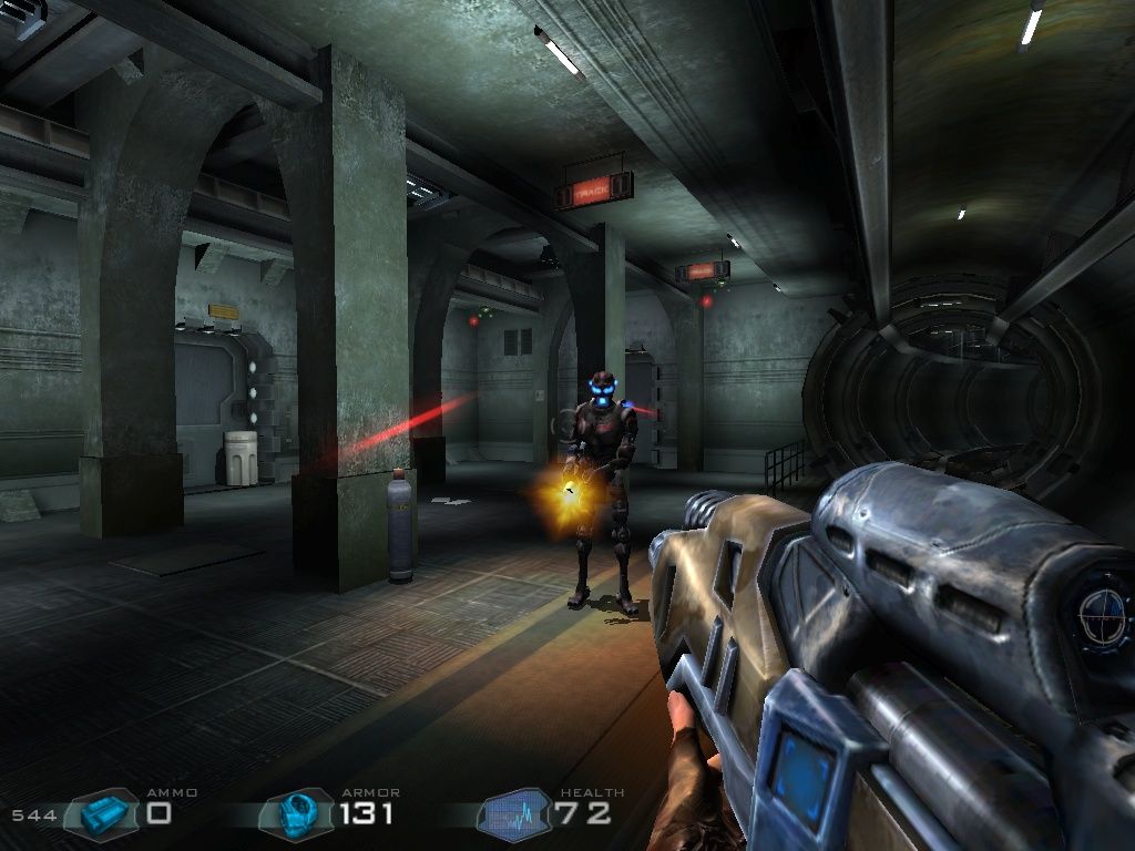 Kreed: Battle for Savitar (Windows) screenshot: Shootout in the transport tunnels