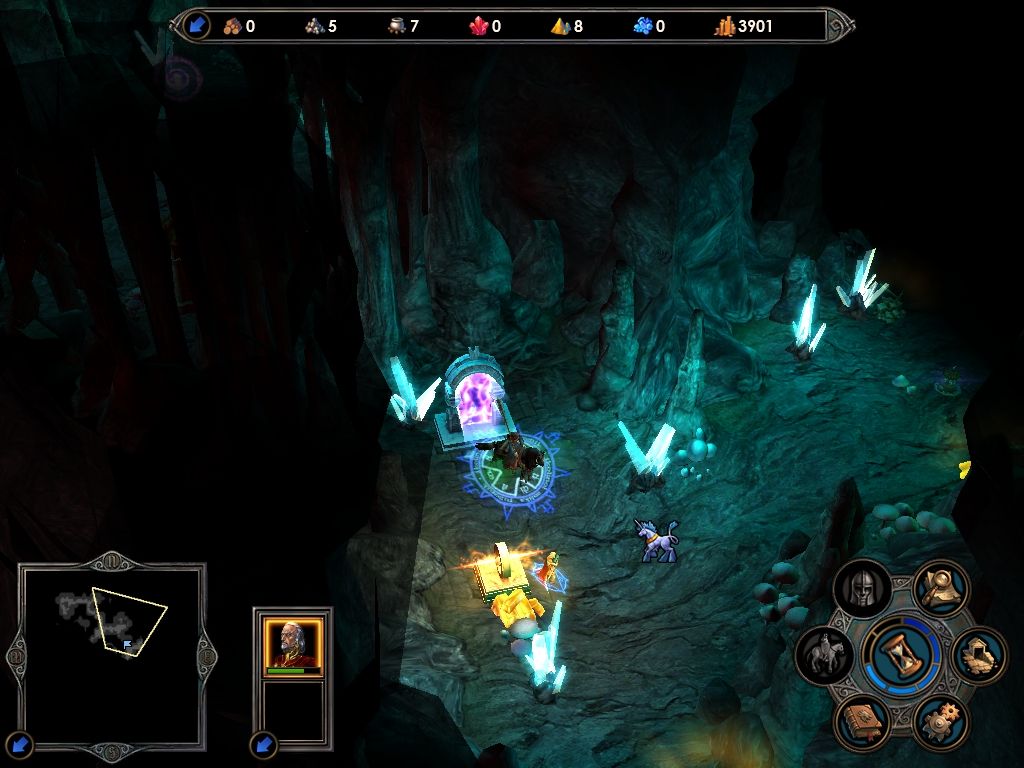 Heroes of Might and Magic V (Windows) screenshot: Here you can see the the underground map.