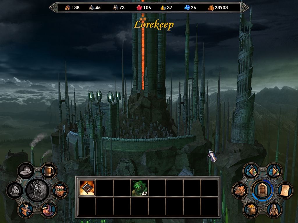 Heroes of Might and Magic V (Windows) screenshot: A Necropolis