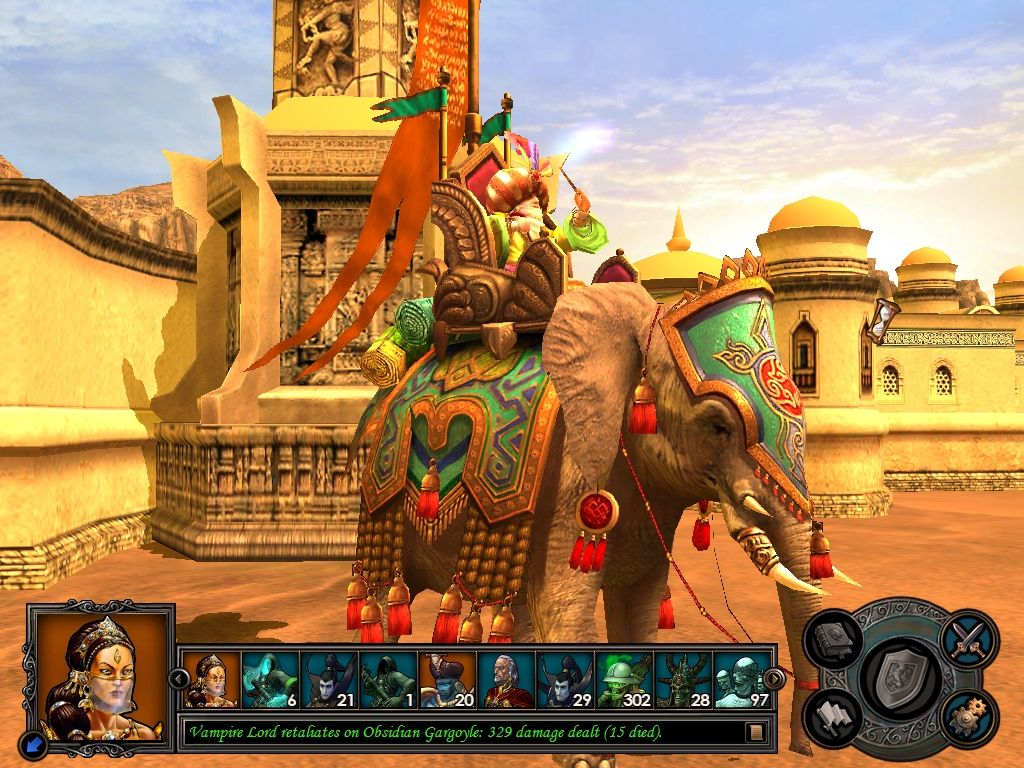 Heroes of Might and Magic V (Windows) screenshot: A mage in action