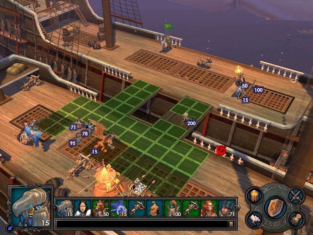 Heroes of Might and Magic V (Windows) screenshot: A battle at sea