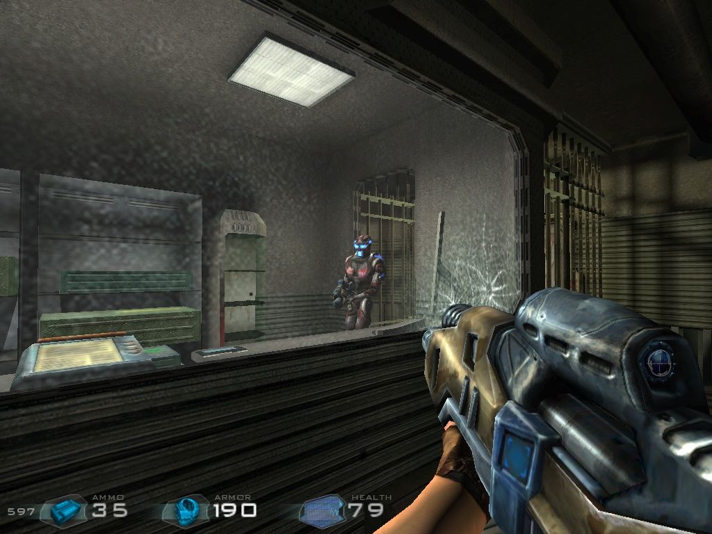 Kreed: Battle for Savitar (Windows) screenshot: A robot sentry at the prison