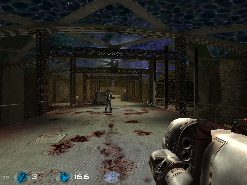 Kreed: Battle for Savitar (Windows) screenshot: A lot of blood and one man left standing...