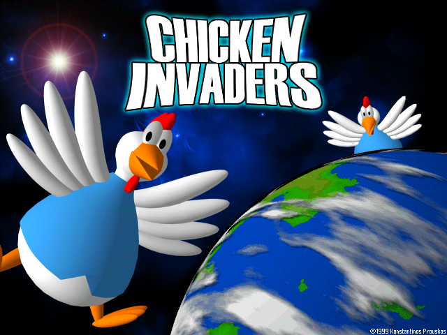 Chicken Invaders (Windows) screenshot: Title Screen.