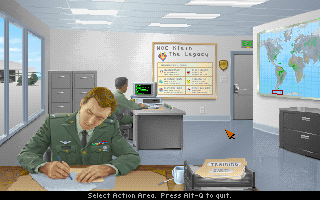 Gunship 2000: Philippine Islands & Antarctica Scenario Disk With Mission Builder (DOS) screenshot: Main headquarters