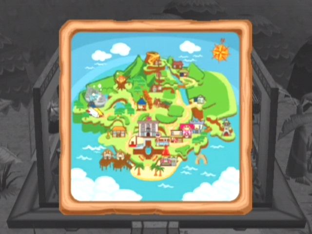 Giftpia (GameCube) screenshot: The island map