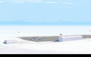 Gunship 2000: Philippine Islands & Antarctica Scenario Disk With Mission Builder (DOS) screenshot: Antarctica headquarters