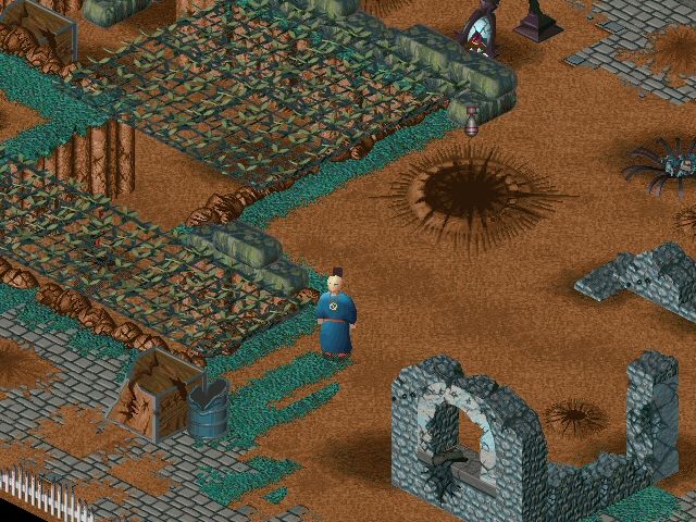 Relentless: Twinsen's Adventure (DOS) screenshot: The island of the rebels under a heavy bombing raid