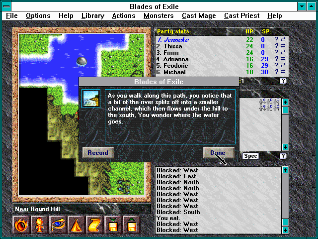 Blades of Exile (Windows 3.x) screenshot: The game's afoot!
