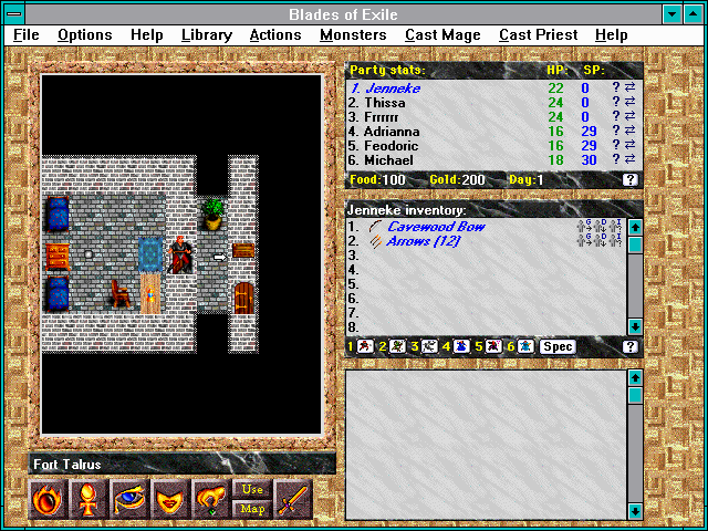 Blades of Exile (Windows 3.x) screenshot: Opening my bedroom door to... who knows what mysterious thing await?