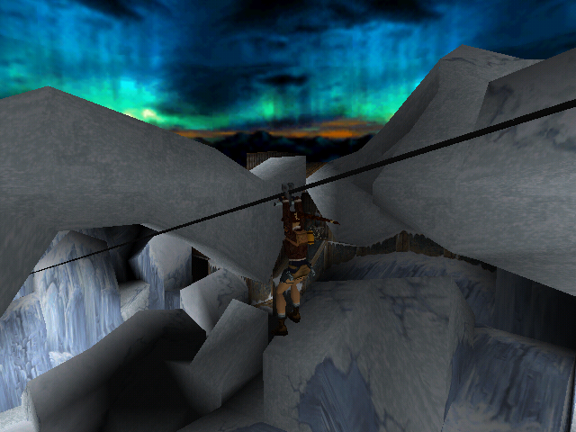 Tomb Raider II: Gold (Windows) screenshot: eek, don't look down!