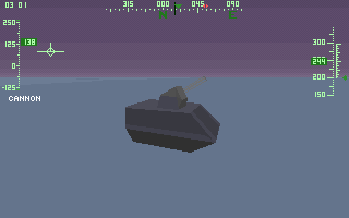 Gunship 2000: Philippine Islands & Antarctica Scenario Disk With Mission Builder (DOS) screenshot: Enemy view [Antarctica campaign]