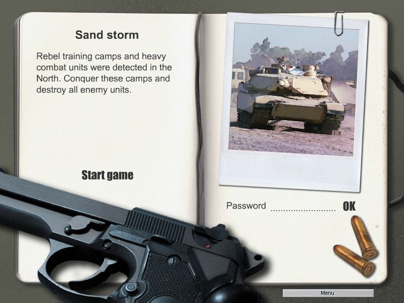 Kampf dem Terror (Windows) screenshot: Mission briefing in the campaign mode. The goal is the same for all missions by the way.