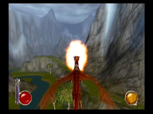 Drakan: The Ancients' Gates (PlayStation 2) screenshot: Arokh has a powerful dragon breath weapon