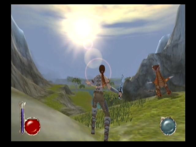 Drakan: The Ancients' Gates (PlayStation 2) screenshot: Admiring the pretty view