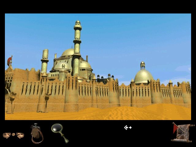 Reah: Face the Unknown (Windows) screenshot: A view of the first city from outside