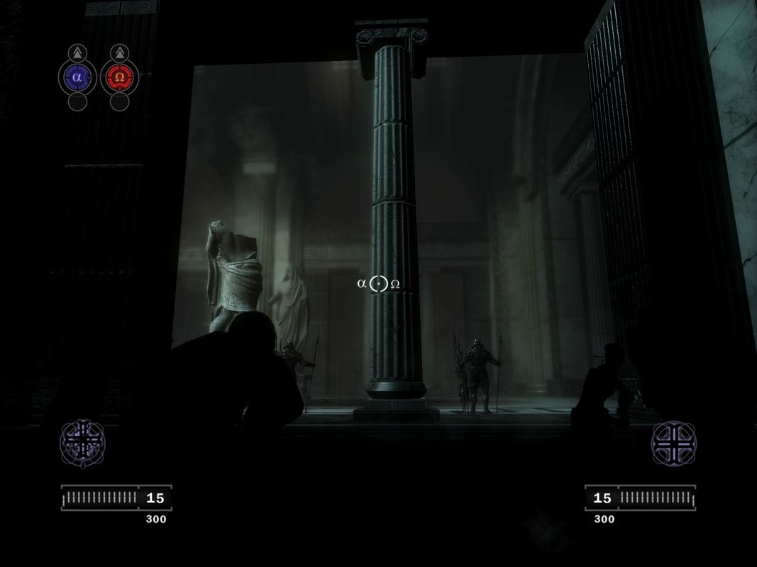 Clive Barker's Jericho (Windows) screenshot: Jericho Squad sneaks up behind two Imperial Guards.