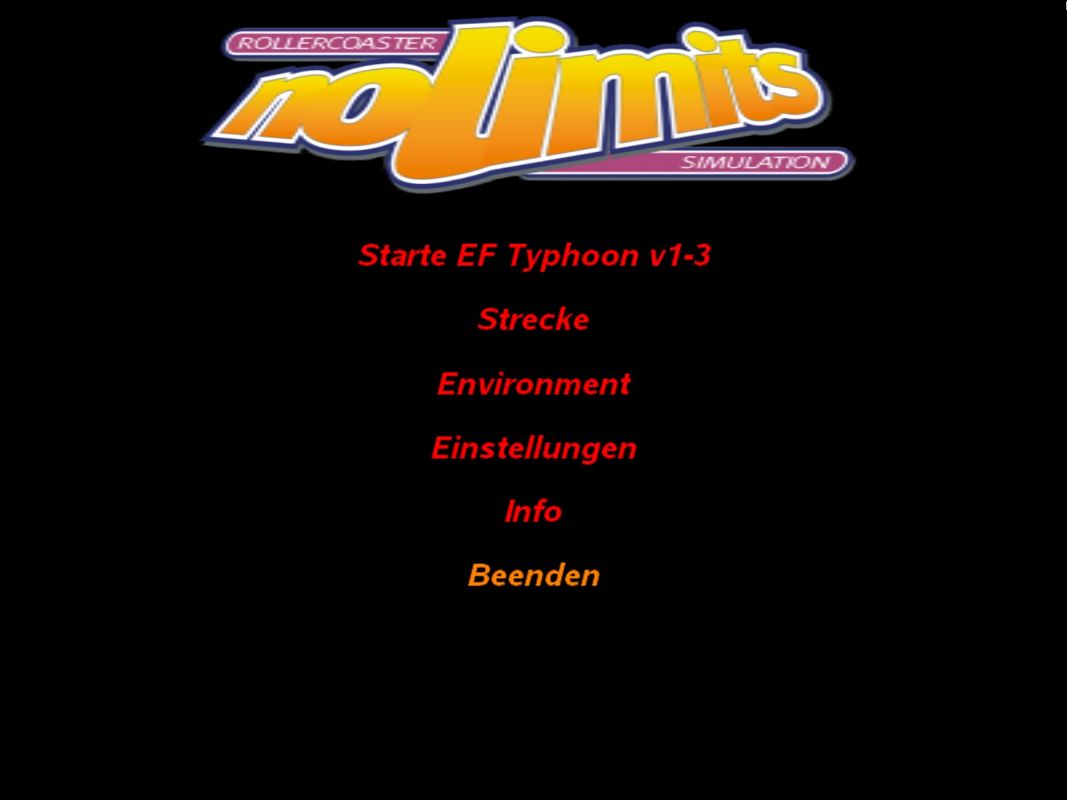 NoLimits Roller Coaster Simulation (Windows) screenshot: Main menu