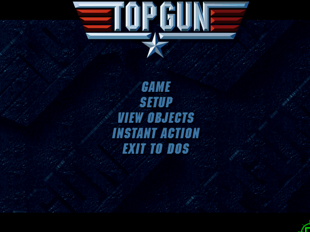 Top Gun: Fire at Will! (DOS) screenshot: Main menu