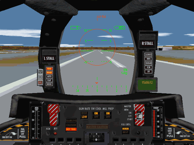 Top Gun: Fire at Will! (DOS) screenshot: Ready on a runway