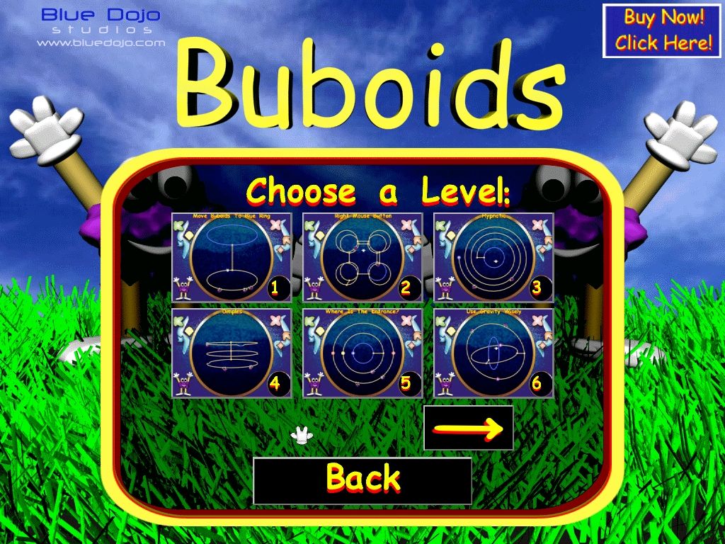 Buboids: The 3D Action Puzzle Game (Windows) screenshot: You can select the level you want to start playing.