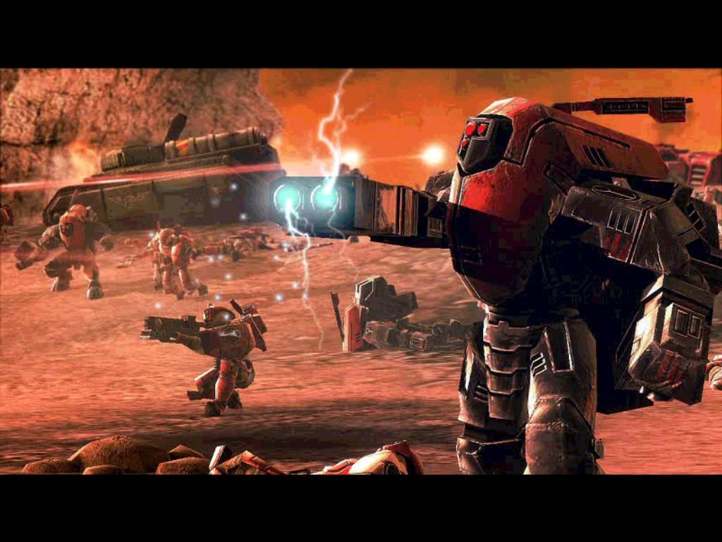 Warhammer 40,000: Dawn of War - Soulstorm (Windows) screenshot: Intro cutscene - "In the grim darkness of the far future, ...