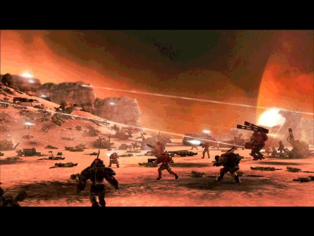 Warhammer 40,000: Dawn of War - Soulstorm (Windows) screenshot: Intro cutscene - ... there is only war"