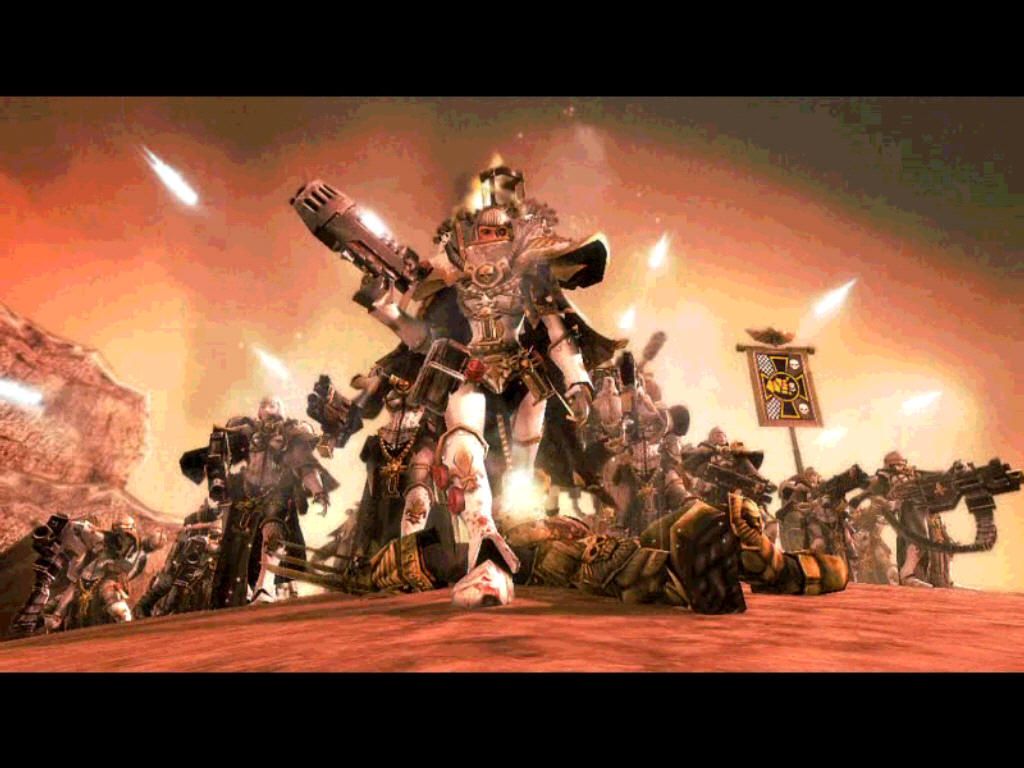 Warhammer 40,000: Dawn of War - Soulstorm (Windows) screenshot: Intro cutscene - The Sisters of Battle